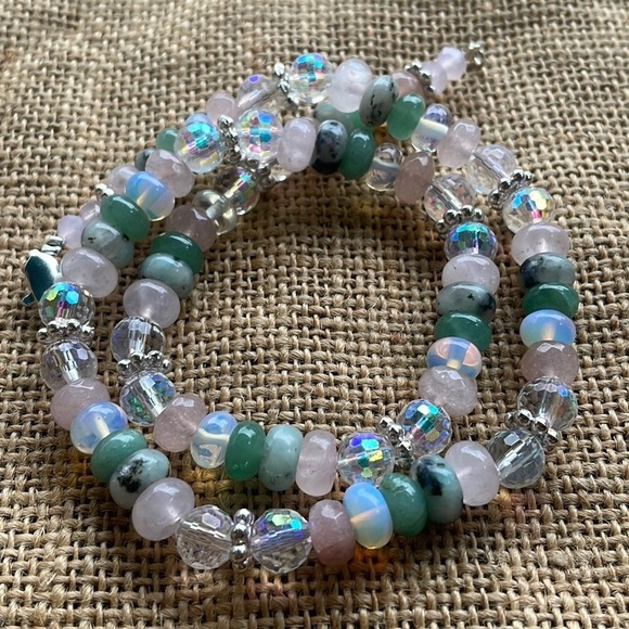Mystical Dream Necklace Labradorite  Crystal Rose quarts Aventurine New